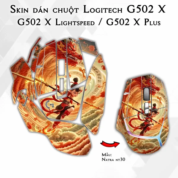 Skin dán chuột Logitech G502 X mẫu Natra nt30