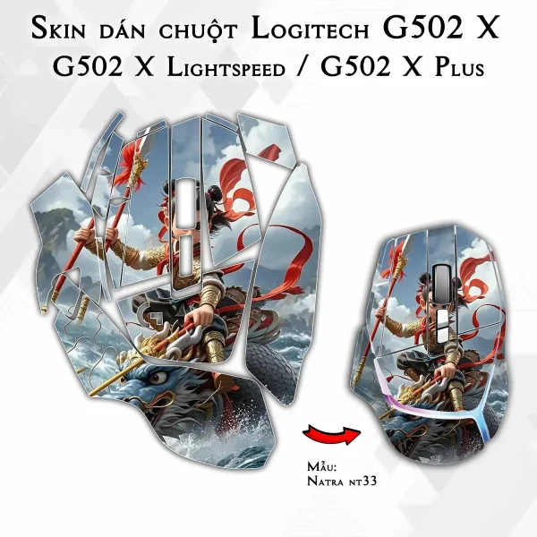 Skin dán chuột Logitech G502 X mẫu Natra nt33