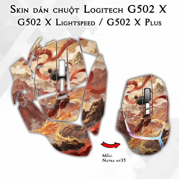 Skin dán chuột Logitech G502 X mẫu Natra nt35