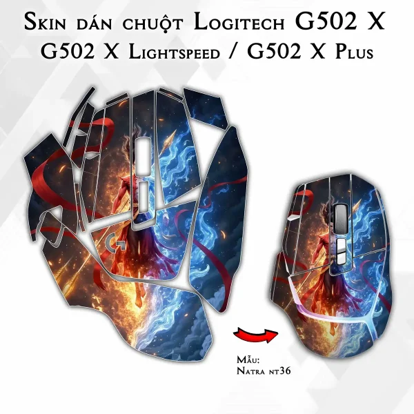 Skin dán chuột Logitech G502 X mẫu Natra nt36