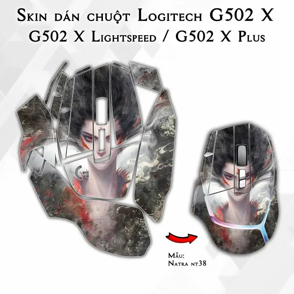 Skin dán chuột Logitech G502 X mẫu Natra nt38