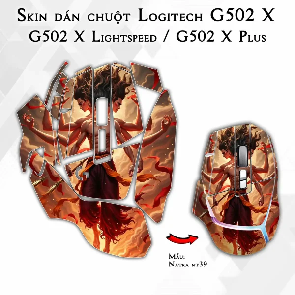 Skin dán chuột Logitech G502 X mẫu Natra nt39