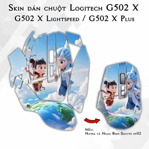 Skin dán chuột Logitech G502 X mẫu Natra và Ngao Bính Socute nt02