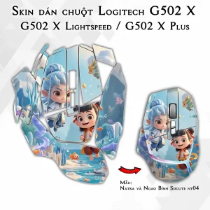 Skin dán chuột Logitech G502 X mẫu Natra và Ngao Bính Socute nt04
