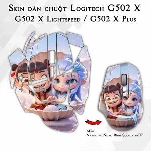 Skin dán chuột Logitech G502 X mẫu Natra và Ngao Bính Socute nt07
