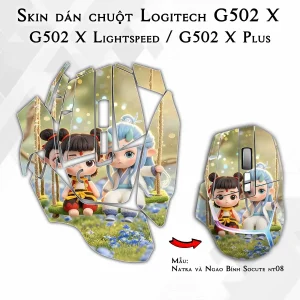 Skin dán chuột Logitech G502 X mẫu Natra và Ngao Bính Socute nt08