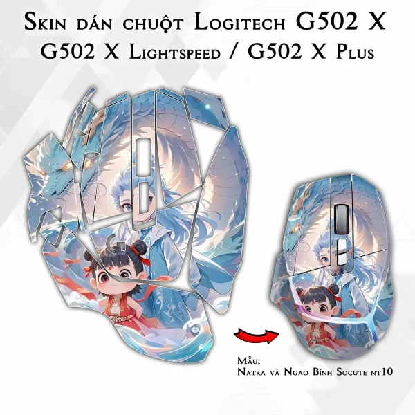 Skin dán chuột Logitech G502 X mẫu Natra và Ngao Bính Socute nt10