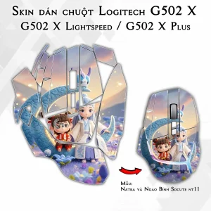 Skin dán chuột Logitech G502 X mẫu Natra và Ngao Bính Socute nt11