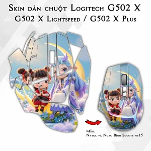 Skin dán chuột Logitech G502 X mẫu Natra và Ngao Bính Socute nt15