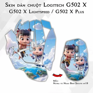 Skin dán chuột Logitech G502 X mẫu Natra và Ngao Bính Socute nt18