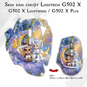 Skin dán chuột Logitech G502 X mẫu Natra và Ngao Bính Socute nt20