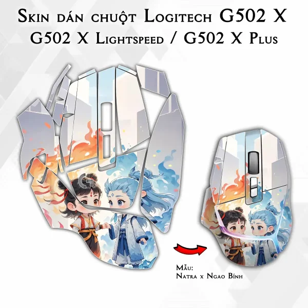 Skin dán chuột Logitech G502 X mẫu Natra x Ngao Bính