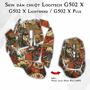 Skin dán chuột Logitech G502 X mẫu Nghệ thuật Nhật Bản stb001