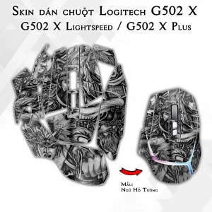 Skin dán chuột Logitech G502 X mẫu Ngũ Hổ Tướng