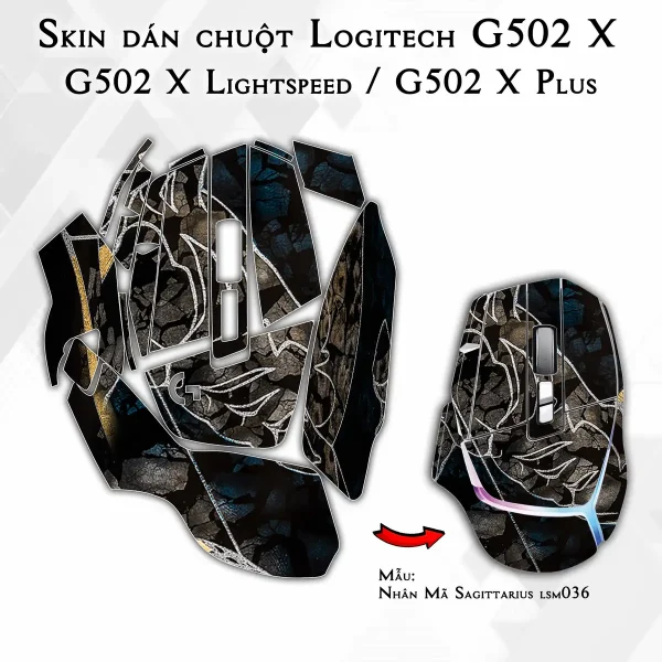Skin dán chuột Logitech G502 X mẫu Nhân Mã Sagittarius lsm036