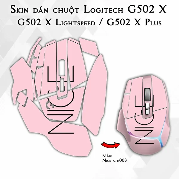Skin dán chuột Logitech G502 X mẫu Nice ath003