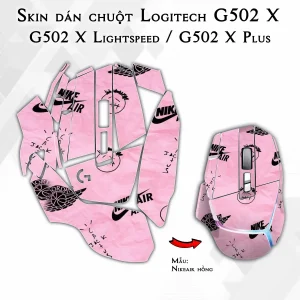 Skin dán chuột Logitech G502 X mẫu Nikeair hồng