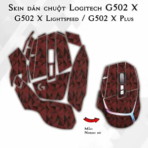 Skin dán chuột Logitech G502 X mẫu Nordic đỏ