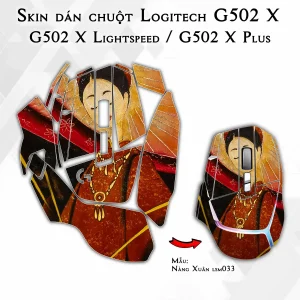 Skin dán chuột Logitech G502 X mẫu Nàng Xuân lsm033