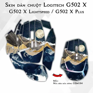 Skin dán chuột Logitech G502 X mẫu Nửa đêm mùa đông GSM184