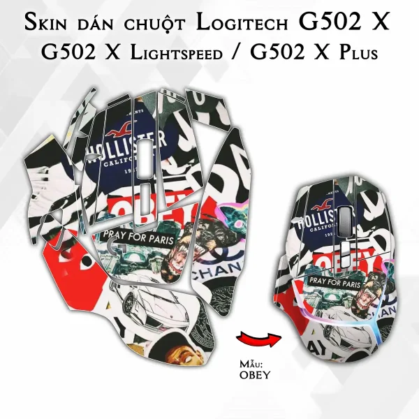 Skin dán chuột Logitech G502 X mẫu OBEY