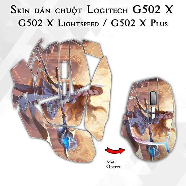 Skin dán chuột Logitech G502 X mẫu Odette