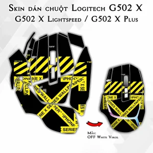 Skin dán chuột Logitech G502 X mẫu OFF White Virgil
