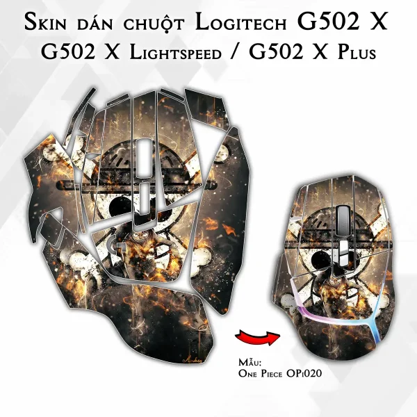 Skin dán chuột Logitech G502 X mẫu One Piece OPi020