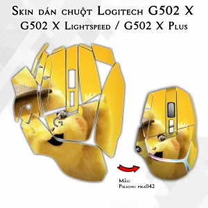 Skin dán chuột Logitech G502 X mẫu Pikachu pika042