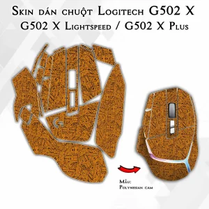 Skin dán chuột Logitech G502 X mẫu Polynesian cam