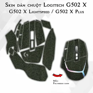 Skin dán chuột Logitech G502 X mẫu Polynesian xanh