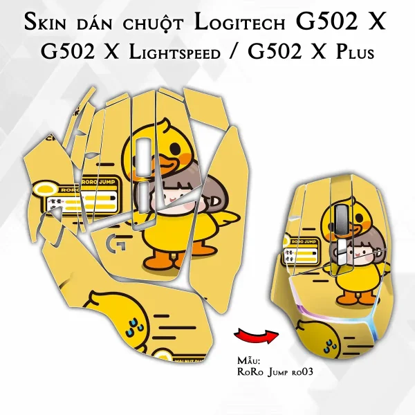 Skin dán chuột Logitech G502 X mẫu RoRo Jump ro03
