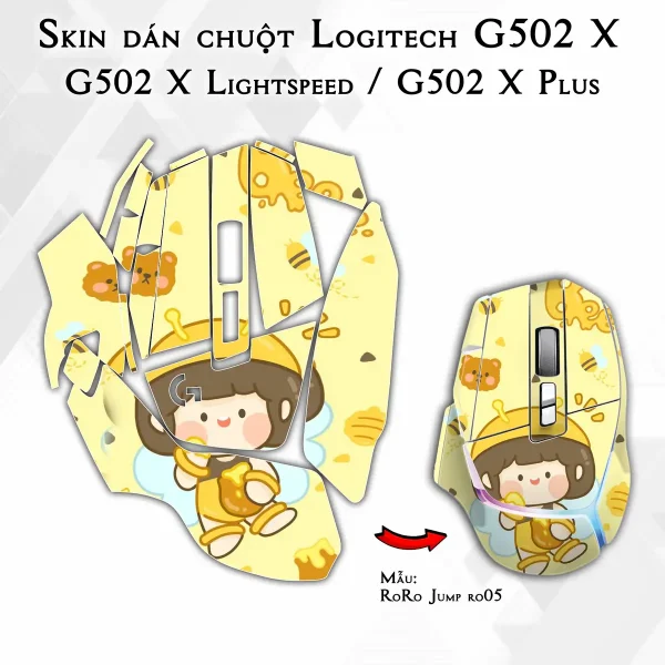 Skin dán chuột Logitech G502 X mẫu RoRo Jump ro05
