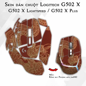 Skin dán chuột Logitech G502 X mẫu Rồng bay Phượng múa lsm042