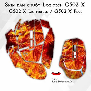 Skin dán chuột Logitech G502 X mẫu Rồng Dragon dra001