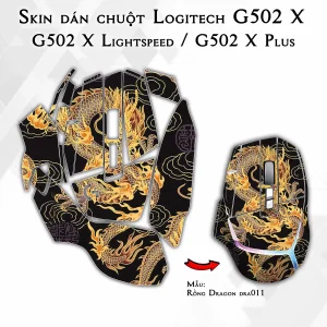Skin dán chuột Logitech G502 X mẫu Rồng Dragon dra011