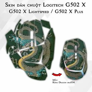 Skin dán chuột Logitech G502 X mẫu Rồng Dragon dra034