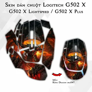 Skin dán chuột Logitech G502 X mẫu Rồng Dragon dra047