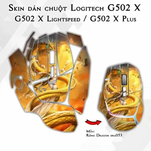 Skin dán chuột Logitech G502 X mẫu Rồng Dragon dra053