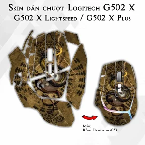 Skin dán chuột Logitech G502 X mẫu Rồng Dragon dra059