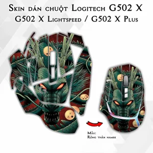 Skin dán chuột Logitech G502 X mẫu Rồng thần namek