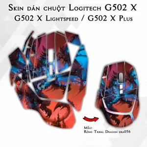 Skin dán chuột Logitech G502 X mẫu Rồng Tribal Dragon dra056