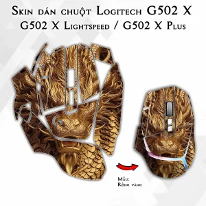 Skin dán chuột Logitech G502 X mẫu Rồng vàng