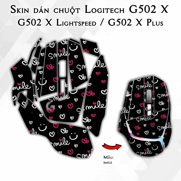 Skin dán chuột Logitech G502 X mẫu smile