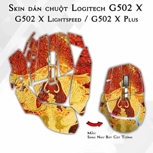 Skin dán chuột Logitech G502 X mẫu Song Ngư Bát Cát Tường
