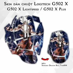 Skin dán chuột Logitech G502 X mẫu Songoku Dragon Ball 7vnr004
