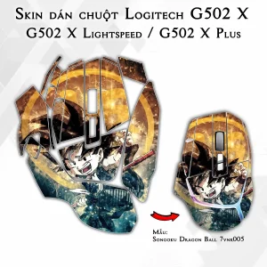 Skin dán chuột Logitech G502 X mẫu Songoku Dragon Ball 7vnr005