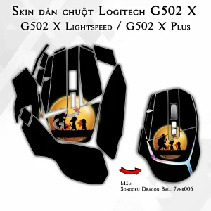 Skin dán chuột Logitech G502 X mẫu Songoku Dragon Ball 7vnr006