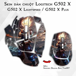 Skin dán chuột Logitech G502 X mẫu Songoku Dragon Ball 7vnr007