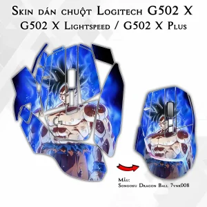 Skin dán chuột Logitech G502 X mẫu Songoku Dragon Ball 7vnr008